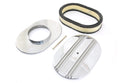 CHEVY-FORD-MOPAR 12" OVAL POLISHED ALUMINUM AIR CLEANER - PARTIAL FINNED