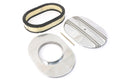 CHEVY-FORD-MOPAR 12" OVAL POLISHED ALUMINUM AIR CLEANER - PARTIAL FINNED