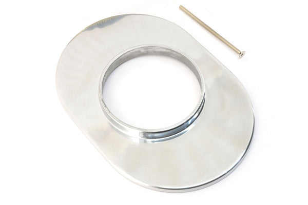 CHEVY-FORD-MOPAR 12" OVAL POLISHED ALUMINUM AIR CLEANER - PARTIAL FINNED