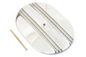 CHEVY-FORD-MOPAR 12" OVAL POLISHED ALUMINUM AIR CLEANER - PARTIAL FINNED
