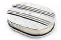 CHEVY-FORD-MOPAR 12" OVAL POLISHED ALUMINUM AIR CLEANER - PARTIAL FINNED