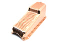 1958-79 CHEVY SMALL BLOCK 262-267-283-305-327-350-400 ALUMINUM STOCK CAPACITY OIL PAN - RETRO FINNED - COPPER