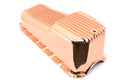 1958-79 CHEVY SMALL BLOCK 262-267-283-305-327-350-400 ALUMINUM STOCK CAPACITY OIL PAN - RETRO FINNED - COPPER
