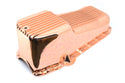 1958-79 CHEVY SMALL BLOCK 262-267-283-305-327-350-400 ALUMINUM STOCK CAPACITY OIL PAN - RETRO FINNED - COPPER