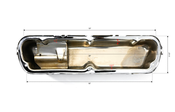 1962-85 FORD SMALL BLOCK 260-289-302-351W STEEL VALVE COVERS - CHROME