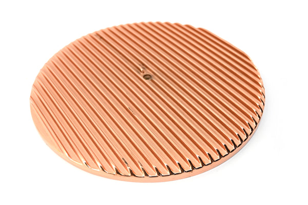 CHEVY-FORD-MOPAR 14" ROUND  ALUMINUM AIR CLEANER TOP - FULL FINNED - COPPER