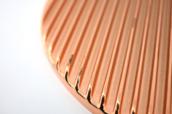 CHEVY-FORD-MOPAR 14" ROUND  ALUMINUM AIR CLEANER TOP - FULL FINNED - COPPER