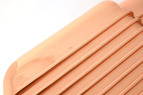 1986-02 CHEVY SMALL BLOCK 305-327-350 V8 ALUMINUM STOCK CAPACITY OIL PAN - RETRO FINNED - COPPER