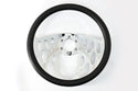14" CHROME BILLET ALUMINUM STEERING WHEEL W- HALF WRAP - 9 HOLE