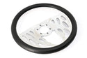 14" CHROME BILLET ALUMINUM STEERING WHEEL W- HALF WRAP - 9 HOLE