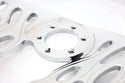 14" CHROME BILLET ALUMINUM STEERING WHEEL W- HALF WRAP - 9 HOLE
