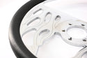 14" CHROME BILLET ALUMINUM STEERING WHEEL W- HALF WRAP - 9 HOLE