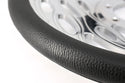 14" CHROME BILLET ALUMINUM STEERING WHEEL W- HALF WRAP - 9 HOLE