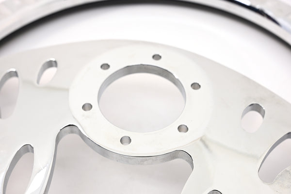 14" CHROME BILLET ALUMINUM STEERING WHEEL W- HALF WRAP - 9 HOLE