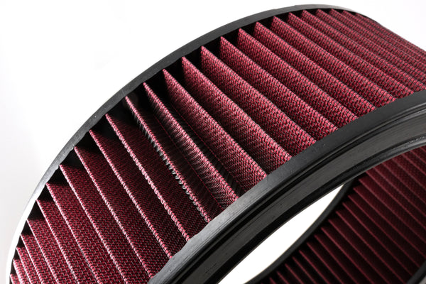 CFR Performance Retro-Style Air Cleaner Assembly – 15½" x 16" Round, Chrome, ¾" Raised Base – Compatible with 4-Barrel Carbs (1951–56 Oldsmobile & Cadillac Style) 7/8 Scale