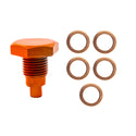 CFR STEEL MAGNETIC DRAIN PLUG W / COPPER WASHER 1/2"-20 RH 5 X HZ-9065 - ORANGE H4 4X5