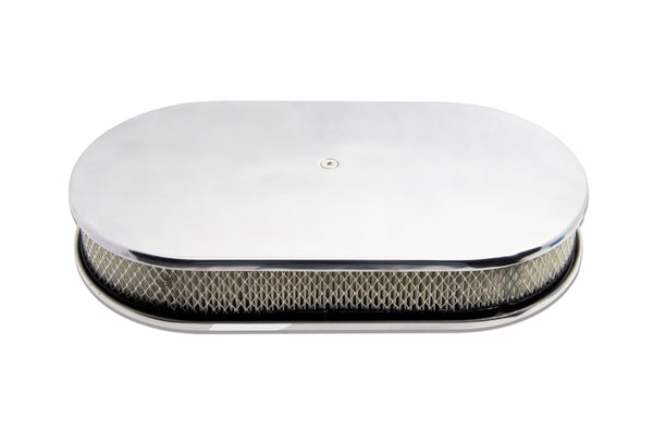 CHEVY-FORD-MOPAR 15" OVAL POLISHED ALUMINUM AIR CLEANER – DOME