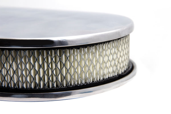 CHEVY-FORD-MOPAR 15" OVAL POLISHED ALUMINUM AIR CLEANER – DOME