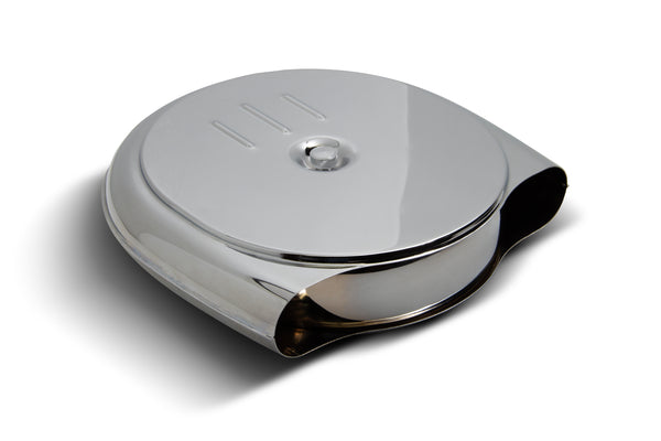 CFR Performance Retro-Style Air Cleaner Assembly – 15½" x 16" Round, Chrome, ¾" Raised Base – Compatible with 4-Barrel Carbs (1951–56 Oldsmobile & Cadillac Style) 7/8 Scale