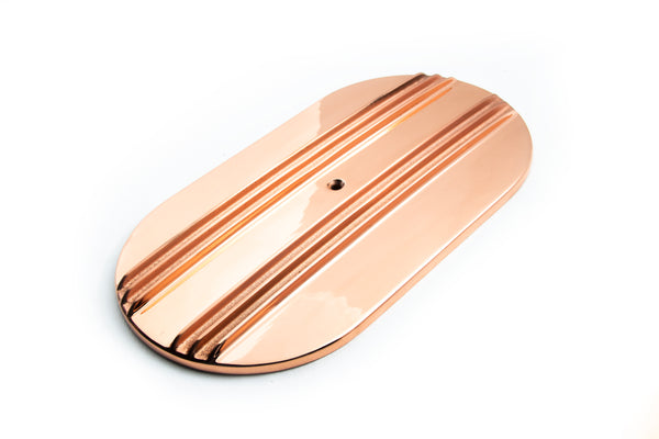 CHEVY-FORD-MOPAR ALUMINUM 15" OVAL AIR CLEANER PAPER FILTER PARTIAL FINNED - COPPER