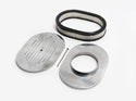 CHEVY-FORD-MOPAR 12" OVAL POLISHED ALUMINUM AIR CLEANER - BALL MILLED