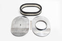 CHEVY-FORD-MOPAR 12" OVAL POLISHED ALUMINUM AIR CLEANER - BALL MILLED