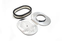 CHEVY-FORD-MOPAR 12" OVAL POLISHED ALUMINUM AIR CLEANER - BALL MILLED