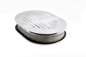 CHEVY-FORD-MOPAR 12" OVAL POLISHED ALUMINUM AIR CLEANER - BALL MILLED