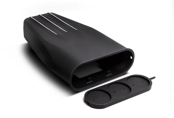 ALUMINUM SCOOP BUG CATCHER STYLE SINGLE OR DUAL QUAD 5 1-8" SMOOTH - BLACK
