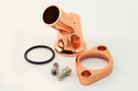 CHEVY SMALL BLOCK-BIG BLOCK ALUMINUM 45 DEGREE SWIVEL WATER NECK - COPPER