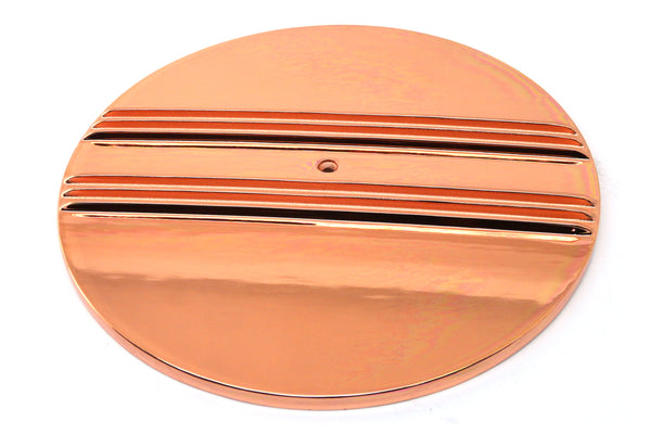 CHEVY-FORD-MOPAR 14" ROUND  ALUMINUM AIR CLEANER TOP - PARTIAL FINNED - COPPER
