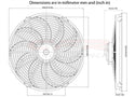 PLASTIC EMC 16" ELECTRIC FAN CURVE BLADE - BLACK