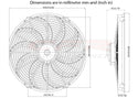16" HIGH PERFORMANCE ELECTRIC RADIATOR COOLING FAN - CURVED BLADE