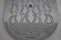 CHEVY-FORD-MOPAR 12" OVAL CHROME ALUMINUM AIR CLEANER - FLAMED