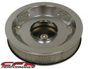 CHEVY-FORD-MOPAR 14" ROUND ALUMINUM AIR CLEANER - BALL MILLED -  CHROME