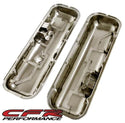 1965-72 CHEVY BIG BLOCK 396-427-454 SHORT OEM STYLE STEEL VALVE COVERS W- DRIPPER RAILS - CHROME