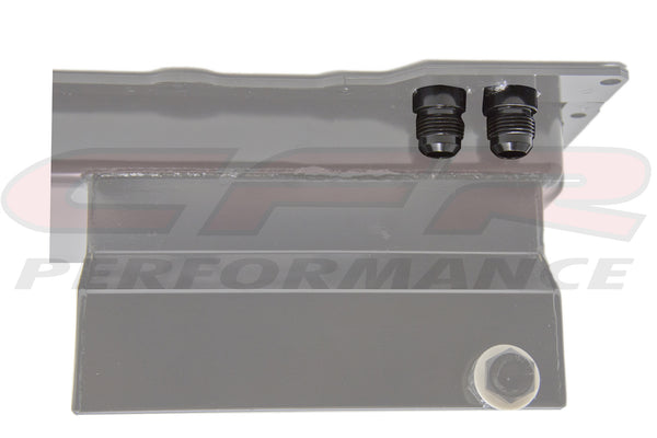 STEEL CHEVY GM LS ENGINES OIL PAN 7 QT AN -10 FITTING - BLACK