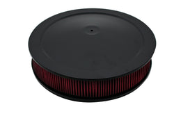 Steel 16" x 3" Dominator Air Cleaner Kit with Washable Red Cotton Filter - Black Fits Chevy / Ford / Mopar Applications