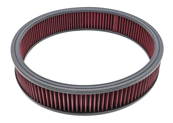 Steel 16" x 3" Dominator Air Cleaner Kit with Washable Red Cotton Filter - Black Fits Chevy / Ford / Mopar Applications