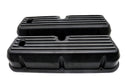 ALUMINUM 1962-85 FORD SB 289-302-351W 5.0 TALL VALVE COVERS POLISHED FINNED - BLACK
