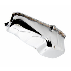 1958-79 CHEVY SMALL BLOCK 283-305-327-350-400 STOCK OEM STYLE OIL PAN - CHROME