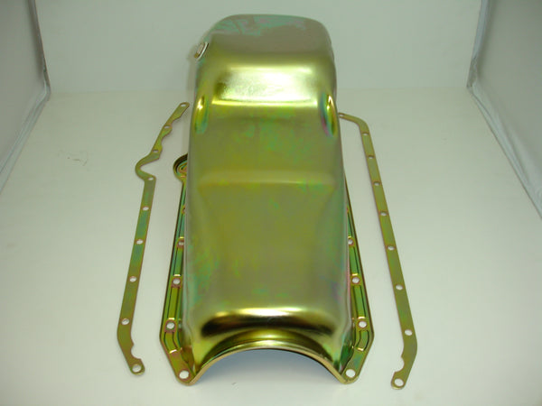 1958-79 CHEVY SMALL BLOCK 283-305-327-350 IMCA CIRCLE TRACK RACING OIL PAN - ZINC