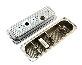 Steel Valve Covers – Fits 1985–1993 Chevy/GMC 4.3L V6 – Center Bolt – Embossed – Chrome