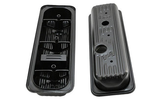 Steel Valve Covers – Fits 1985–1993 Chevy/GMC 4.3L V6 – Center Bolt – Embossed – Black