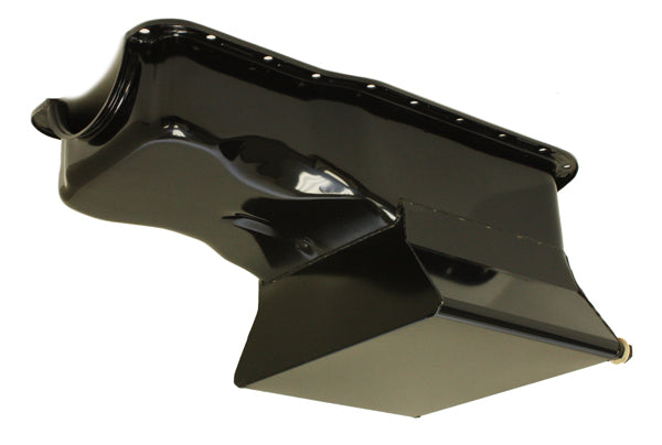 Steel Racing Oil Pan Fits 1965–1987 Ford SB 260–289–302 – Black Finish – 7-Quart Front Sump