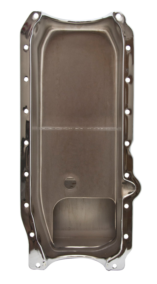 Steel Oil Pan – 1962-67 Chevy II Nova Small Block 305-327-350 Racing 6QT – Chrome (For 1986–2002 SB Engines)