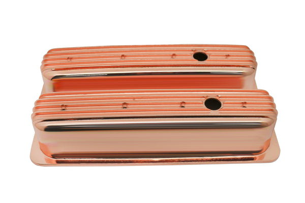 1987-97 CHEVY 5.0L & 5.7L TALL ALUMINUM CENTER BOLT VALVE COVERS - FINNED - COPPER