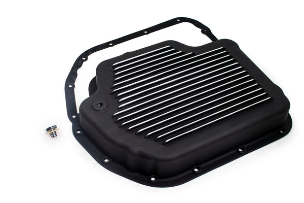 CHEVY-GM TURBO TH-400 ALUMINUM TRANSMISSION PAN KIT DEEP FINNED- BLACK