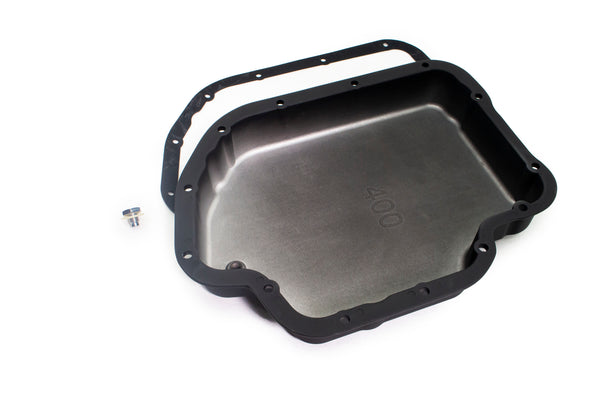 CHEVY-GM TURBO TH-400 ALUMINUM TRANSMISSION PAN KIT DEEP FINNED- BLACK