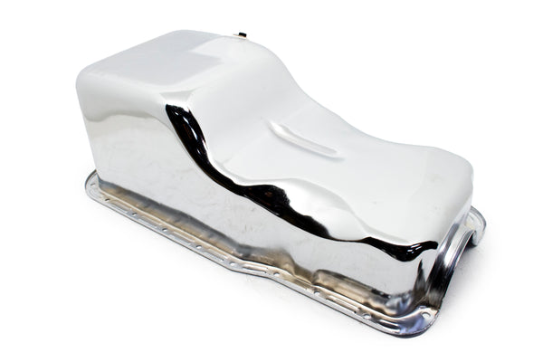 1963-96 FORD SMALL BLOCK 221-260-289-302 STOCK CAPACITY OIL PAN - CHROME
